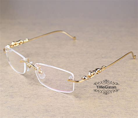 cartier eyeglasses panthere|rimless cartier glasses on face.